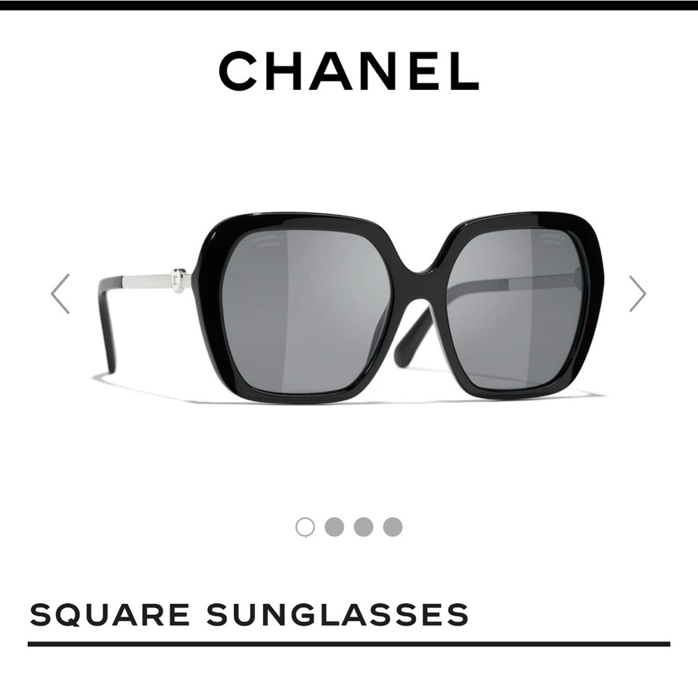 Chanel Oversized Square Sunglasses with Heart and logo on the sides